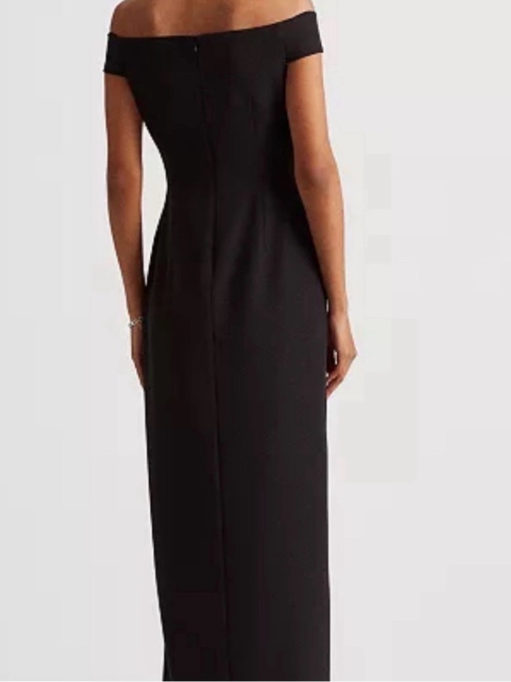 Ralph Lauren Elegant Black Off-Shoulder Twist-Waist Evening Dress - Picture 2 of 8